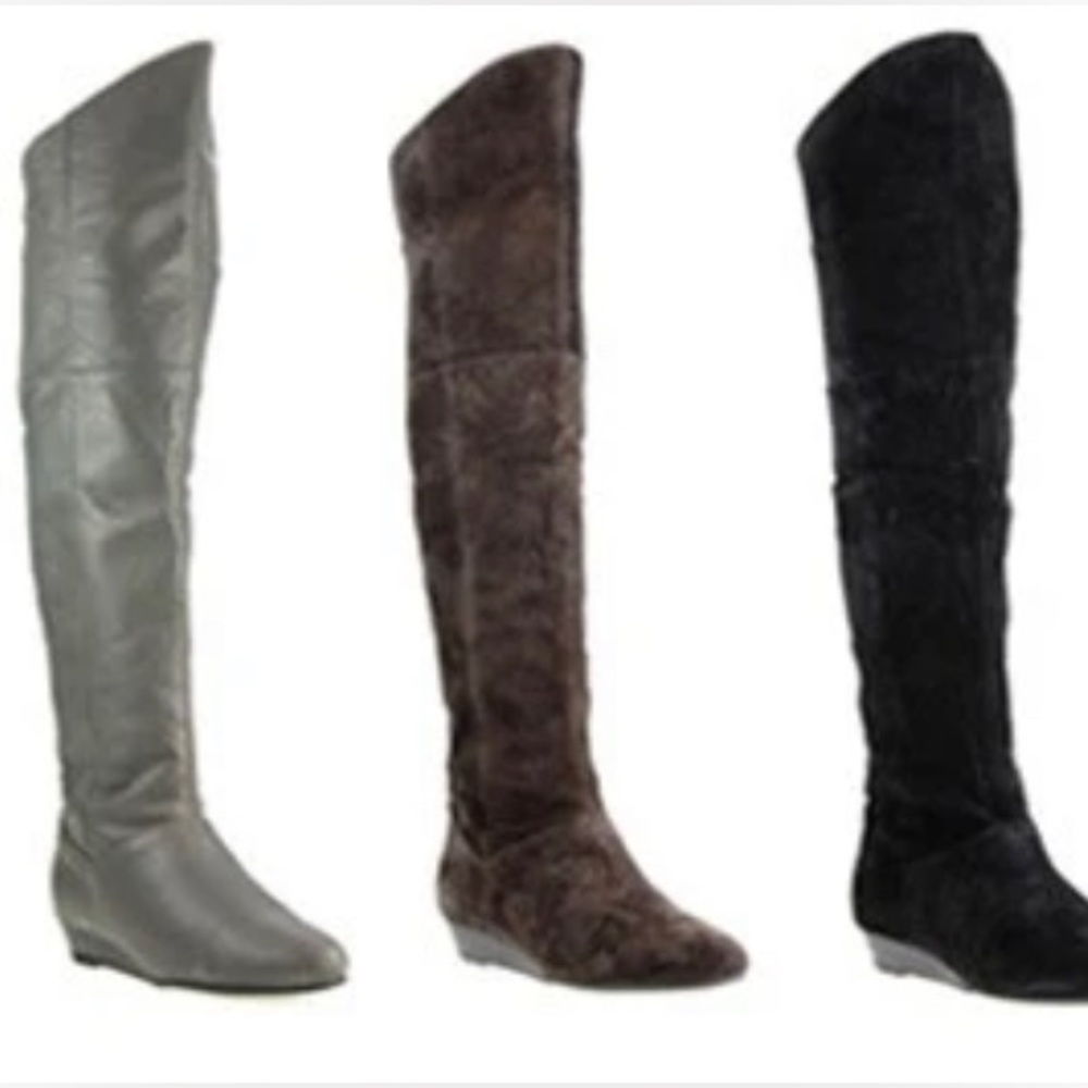 Chinese Laundry Top - Brown Knee High Suede Boots as seen on Gossip Girl
